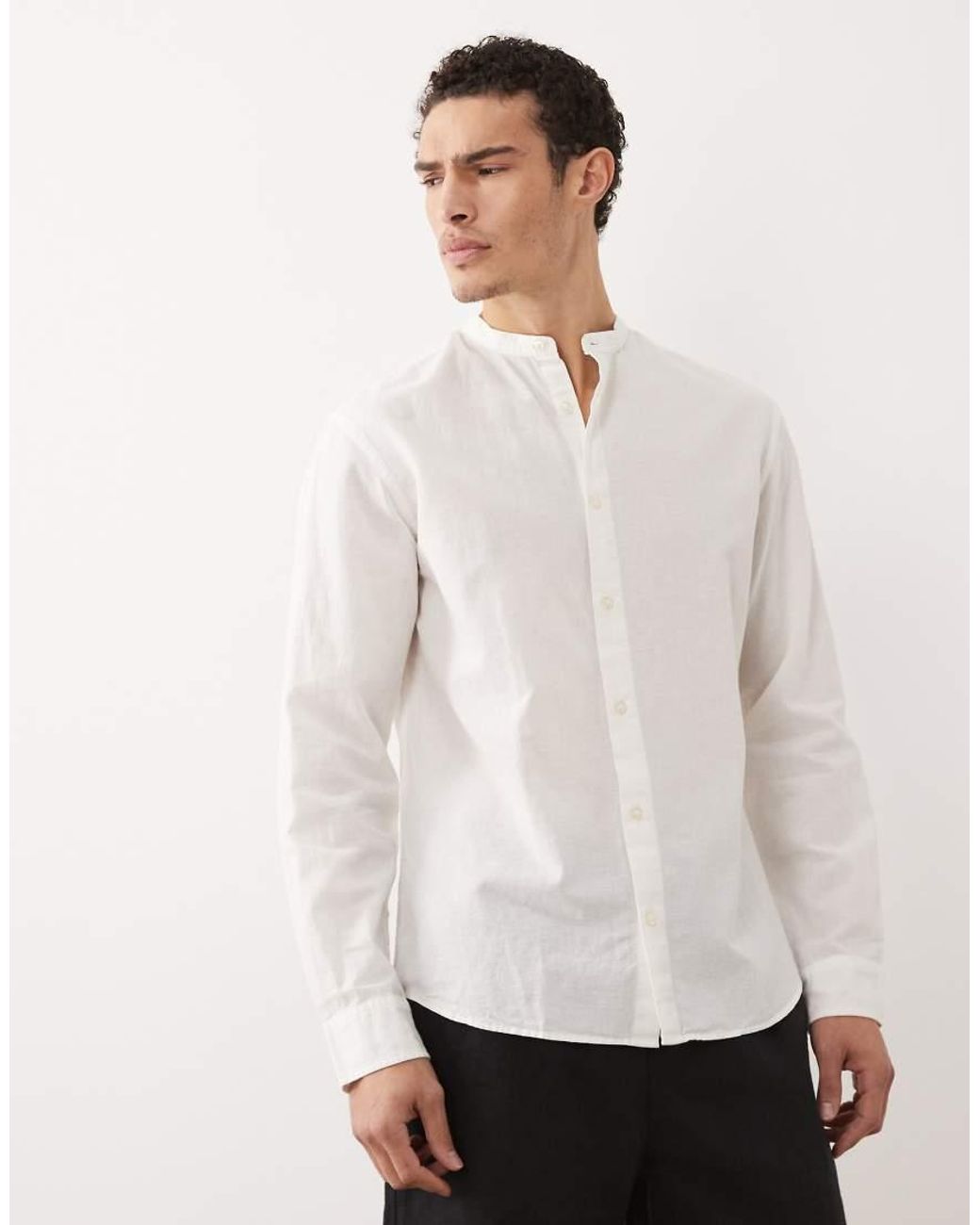 Men's Grandad Collar Shirt