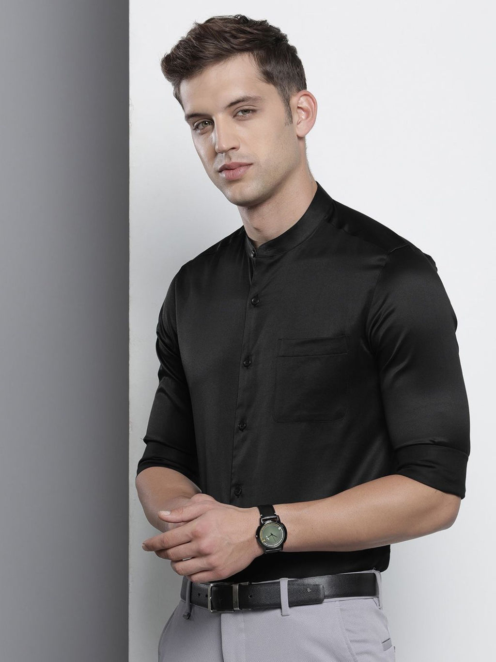 Men's Mandarin Collar Shirt