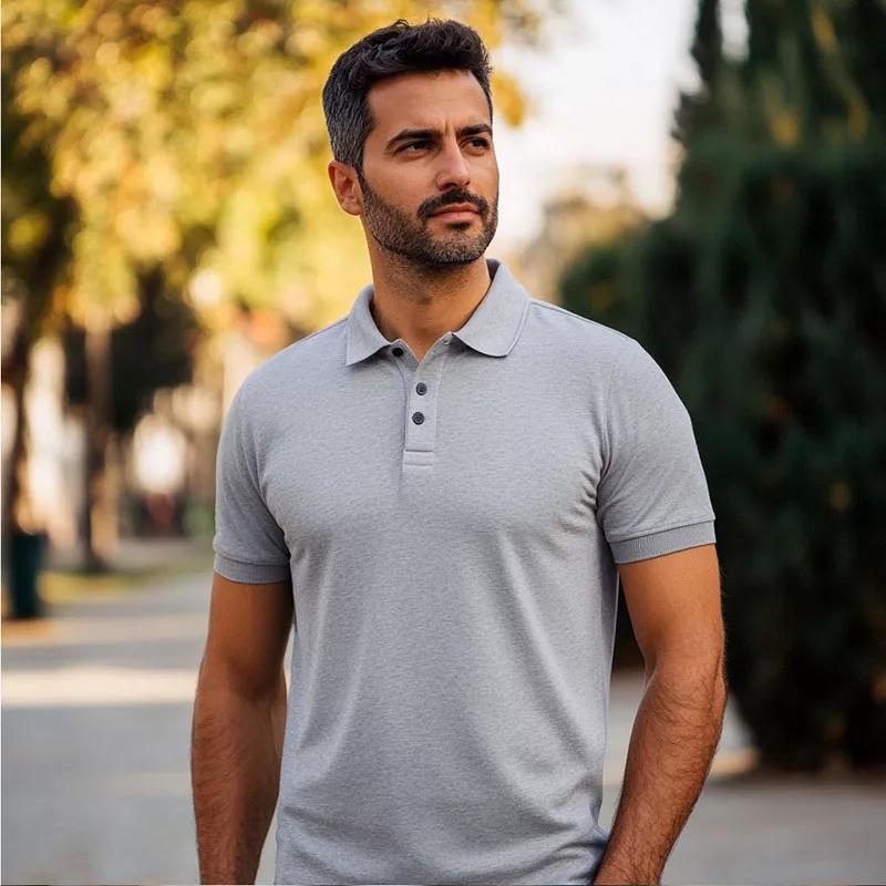 Men's Collarless Polo