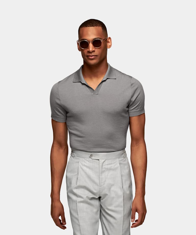 Men's Collarless Polo