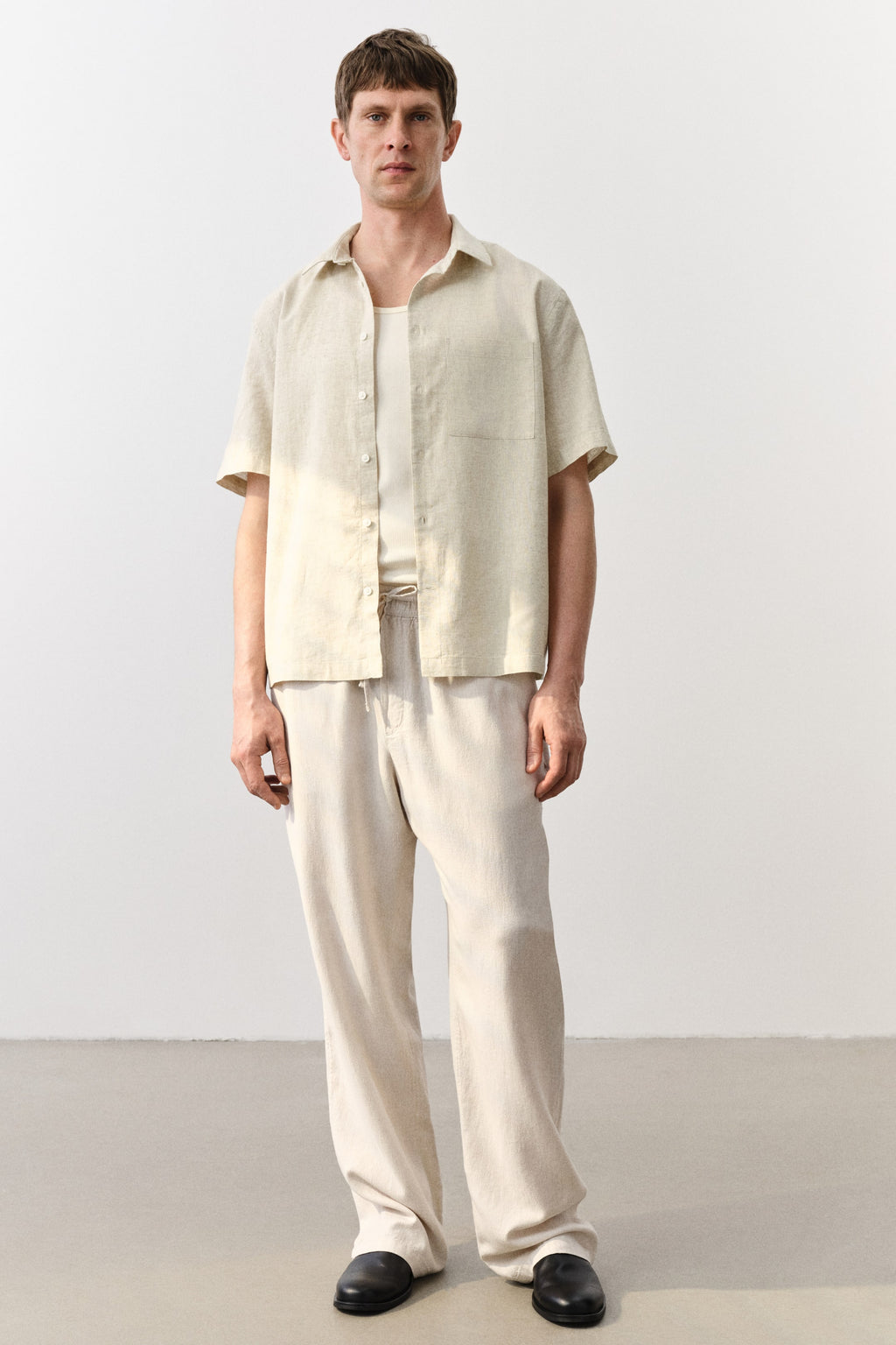 Men's Short Sleeve Linen Shirt