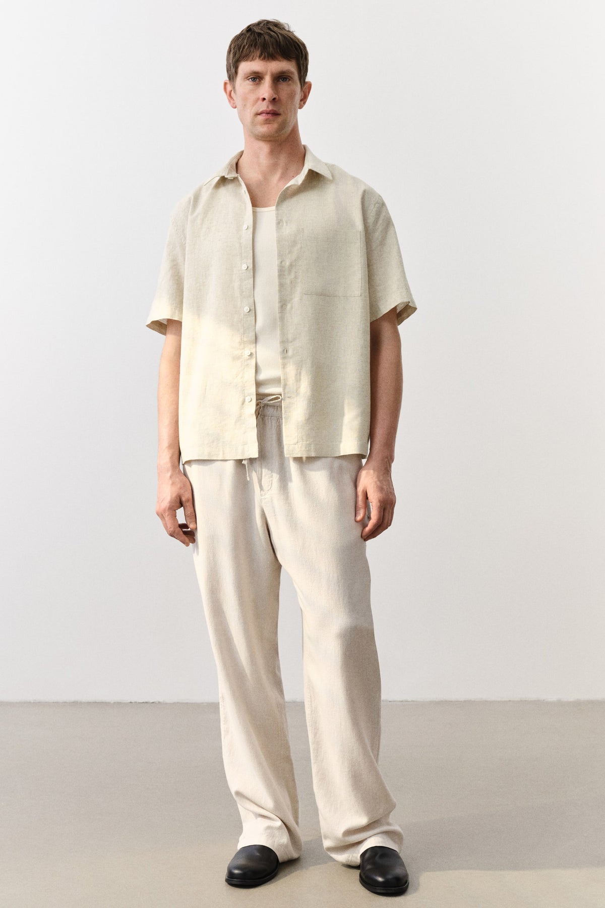 Men's Short Sleeve Linen Shirt