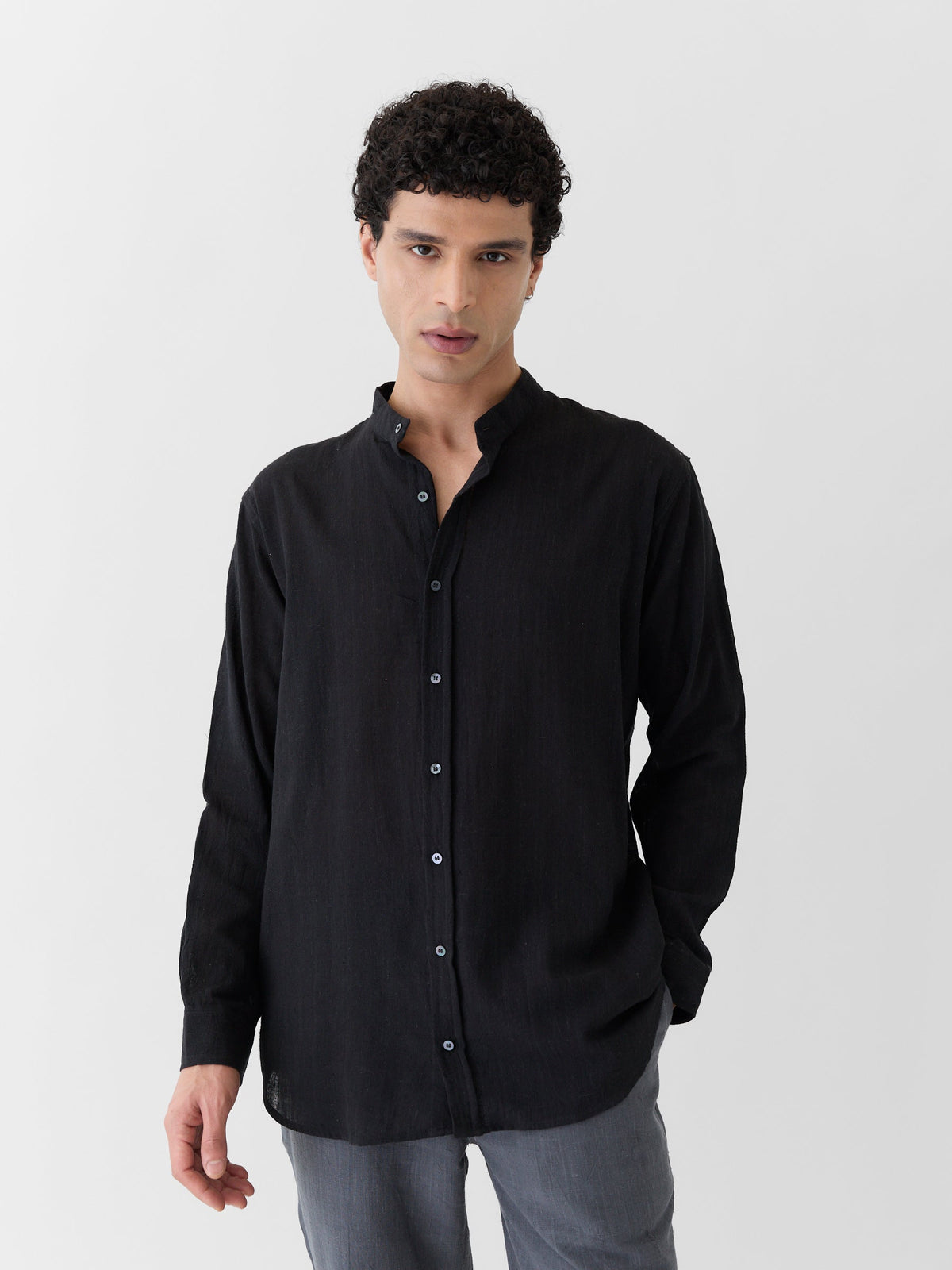 Men's Mandarin Collar Shirt