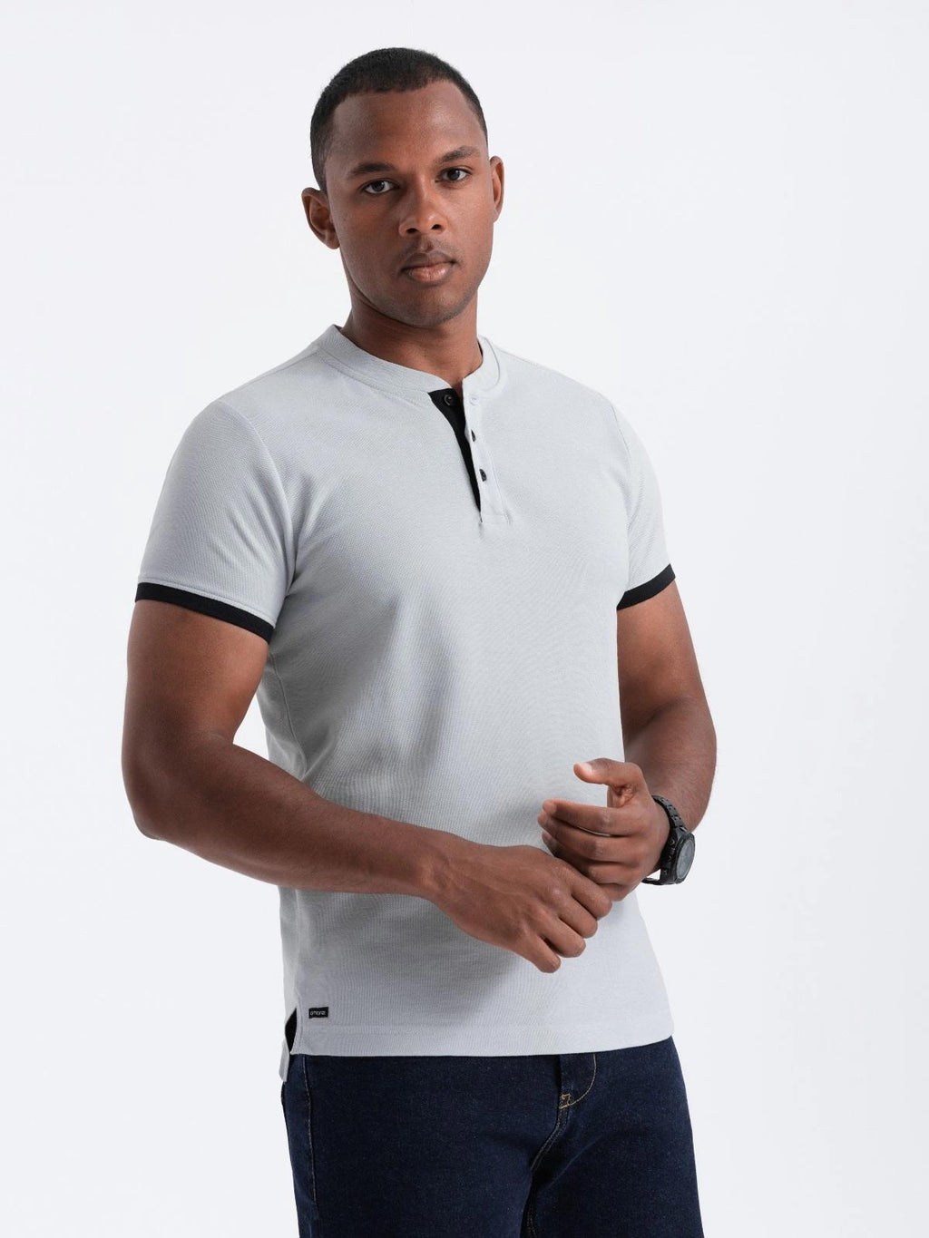Men's Collarless Polo