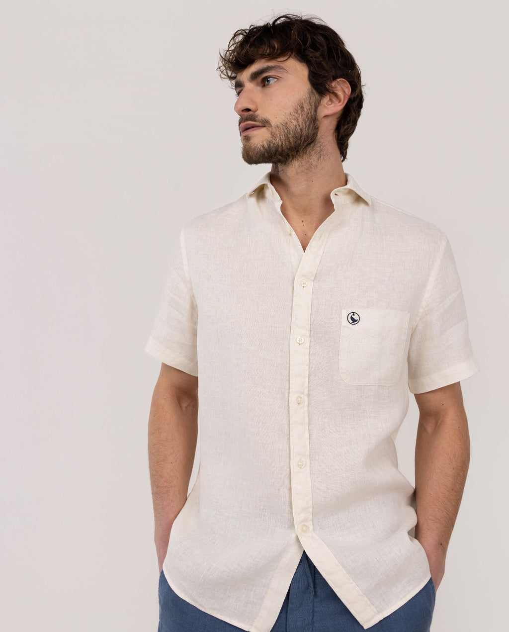 Men's Short Sleeve Linen Shirt