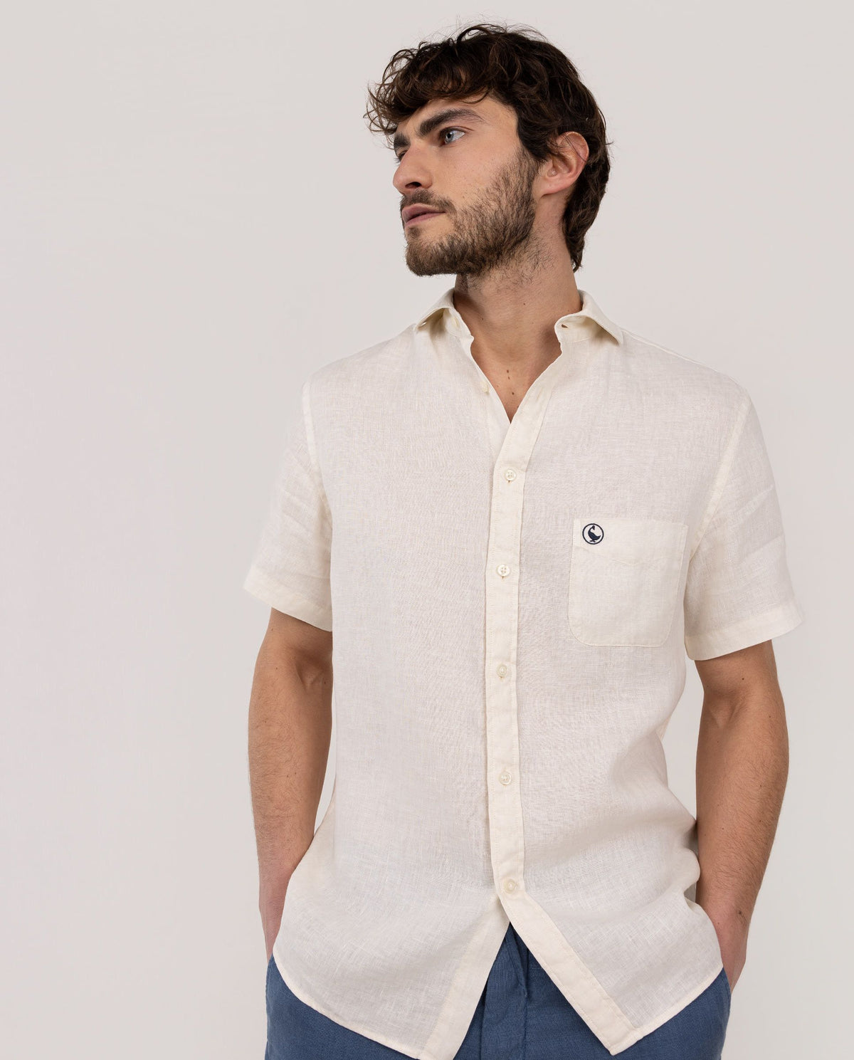 Men's Short Sleeve Linen Shirt