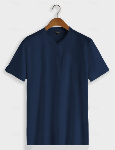 Men's Breathable Henley T-Shirt