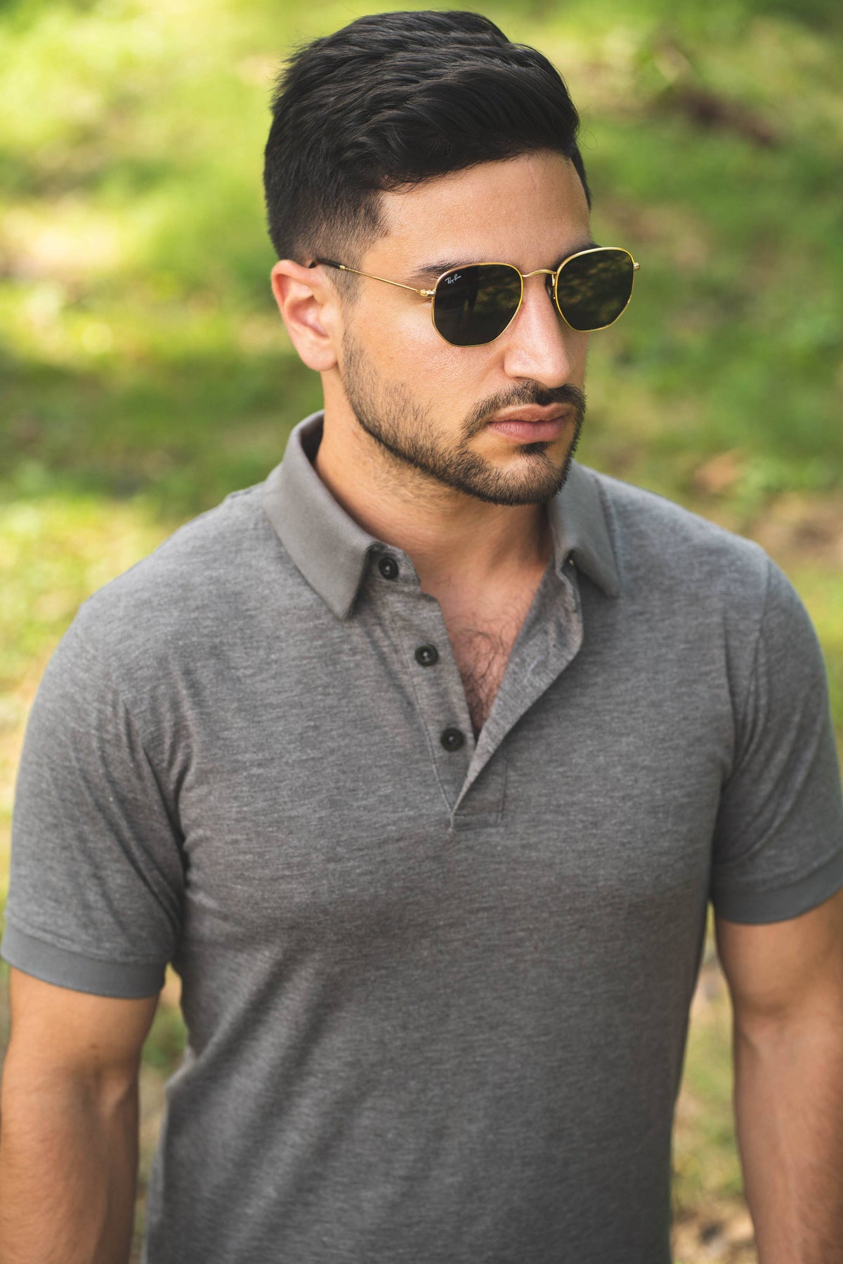 Men's Collarless Polo