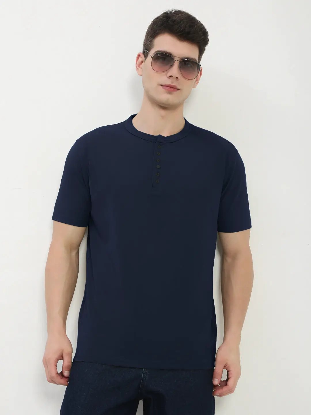 Men's Cotton Henley T-Shirt