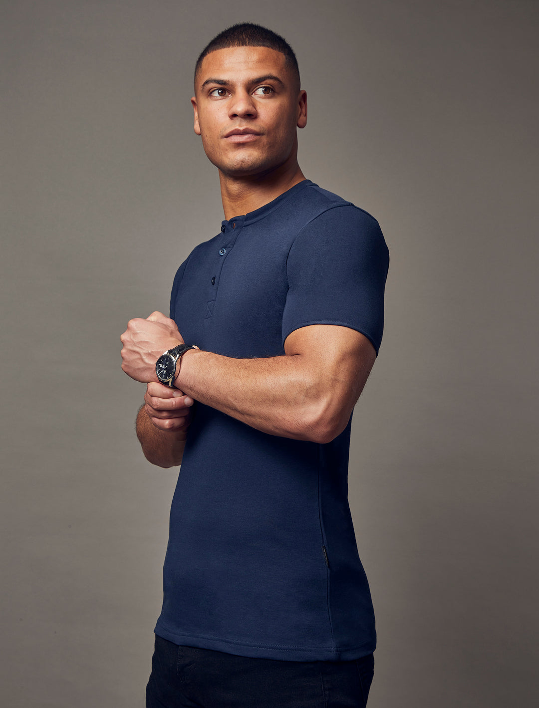 Men's Cotton Henley T-Shirt